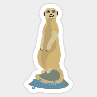 African Meerkat Standing Upright atop a Rock Sticker